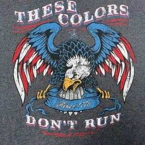 Patriotic Eagle Graphic Tee - "These Colors Don't Run" Large